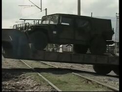 Convoy of US military vehicles moves towards Iraqi border News Clip