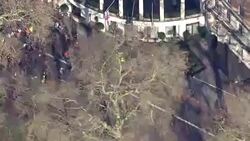 Aerials of Women's March in London News Clip