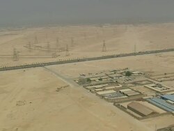 WS AERIAL ZI View of traffic moving on highway / Qatar Stock Footage
