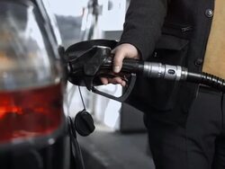 HD DOLLY: Man Filling Up A Gas Tank Stock Footage