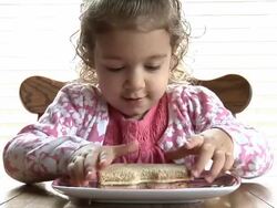 Child Eating Sandwich Stock Footage