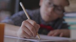 Doing homework Stock Footage