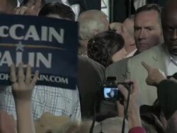 October 2009 MS PAN Republican vice-presidential candidate, Sarah Palin, with her husband Todd Palin greeting supporters during presidential campaign/ York, Pennsylvania, USA/ AUDIO Stock Footage