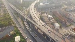 Aerial shot:Bridge And River Stock Footage