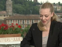 INTERVIEW: Amanda Seyfried on what she would write in her letter to Juliet at the 'Letters To Juliet' Junket at Verona . (Footage by WireImage Video/GettyImages) Stock Footage