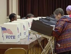 MS, ZO, People casting their votes at polling place, Toledo, Ohio, USA Stock Footage