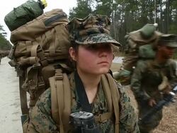 Female Marines Participate In Marine Combat Training At Camp LeJeune Stock Footage