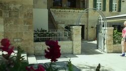 People walking on the old street Stock Footage