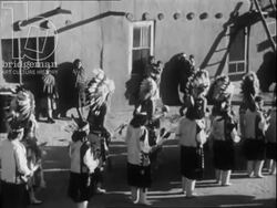 Native Americans singing in a ceremony to the gods. New Mexico c.1950. Stock Footage