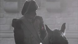 A military leader on horseback communicates with a French Revolution soldier. Stock Footage