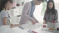 Sewing class for kids. Stock Footage