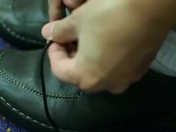 Tying Shoelaces Stock Footage