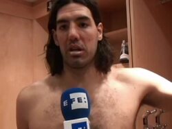 Houston Rockets' Luis Scola has eyes on NBA playof Stock Footage