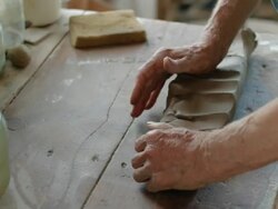 potter's skill for preparing clay Stock Footage