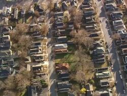 MS AERIAL DS Shot of MLK Jnr National Historic Site / Georgia, United States Stock Footage
