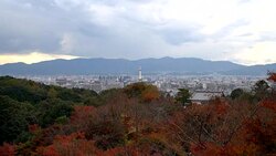Aerial view of Kyoto City Stock Footage