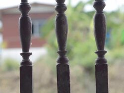 dolly old  fence in thai house Stock Footage