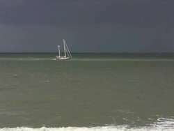 Yacht in a storm, moving through rough water - HD Stock Footage