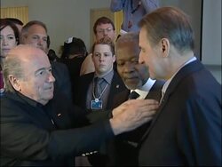 Start of talks, Annan with Rogge and Blatter News Clip