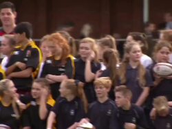 Prince Harry Attends Rugby Festival In Salford News Clip