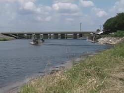 Airboats Headed Into the River Stock Footage