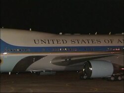 US President George W Bush arrives for visit News Clip