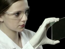 Woman Worker in a Laboratory Stock Footage