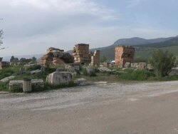 General View, Pamukkale (Hierapolis), Turkey Stock Footage