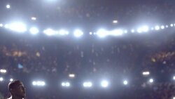 Soccer players on stadium Stock Footage