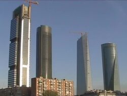 Skyscrapers in Madrid Stock Footage