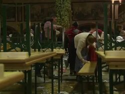 waitress is cleaning up Stock Footage