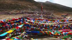 praying flags Stock Footage
