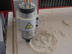 MS Machine drill carving Chinese ancient pattern on wood/xian,shaanxi,China Stock Footage