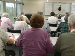 HD: Seniors Participating French Language Course Stock Footage