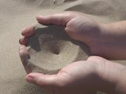 Sand in palms Stock Footage