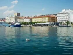 Sea and city Stock Footage
