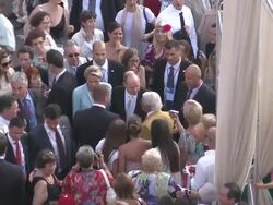 Princess Charlene and HSH Prince Albert II of Monaco at the Monaco Royal Wedding: First Appearance of Married Couple at Monaco . (Footage by WireImage Video/Getty Images Entertainment Video) Stock Footage