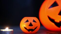 Halloween pumpkin head jack lantern Stock Footage