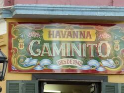 CU PAN Shot of name board / Buenos Aires, Argentina Stock Footage