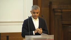 Donald Trump supporters heckle London Mayor Sadiq Khan during speech at Fabian Society News Clip