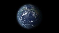 Earth 360 rotation and zoom centered on Russia Stock Footage