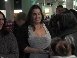 ATMOSPHERE - Fans queue at David Haye DVD Signing at HMV, Oxford Street on January 7, 2013 in London, England.  Stock Footage
