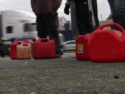 People Waiting for Fuel at Gas Station News Clip
