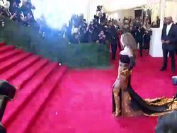 Beyonce at "PUNK: Chaos To Couture" Costume Institute Gala Stock Footage