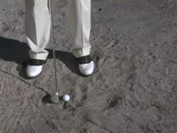 Golf Series - Golfer chips from the sand trap Stock Footage