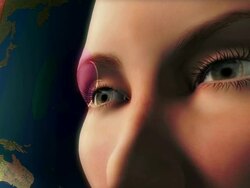 Woman staring Earth background Stock Footage