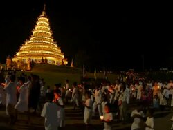 Vesak ceremony at Wat Hyua Pla Kang Stock Footage