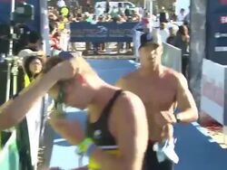 ATMOSPHERE - Runners at Nautica Malibu Triathlon Presented by Equinox on 9/8/13 in Malibu, CA. Stock Footage