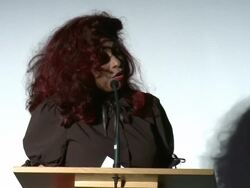 SPEECH: Chaka Khan at Music Icon Chaka Khan & 'Hangover' Movies Producer Scott Budnick Unveil Pilot Program For Incarcerated Youth in Los Angeles, CA on 6/28/12 Stock Footage