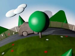 Eco car driving on the road Stock Footage